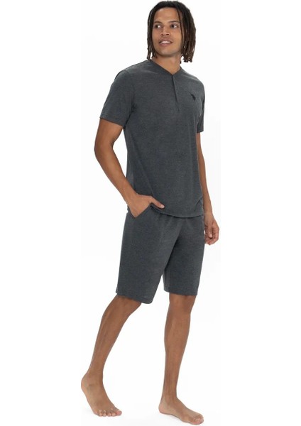 Erkek 3'lü Düğmeli Pijama Takımı