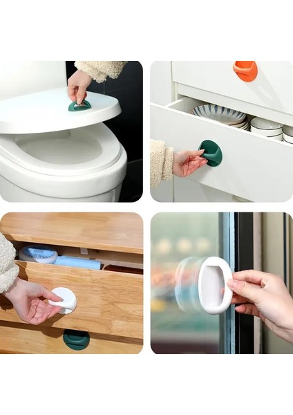 5 Adet Mobilya Kulp Pencere Kapı Dolap Kapağı Tutucu Tutacağı Yapışkanlı Tutacak Kulp
