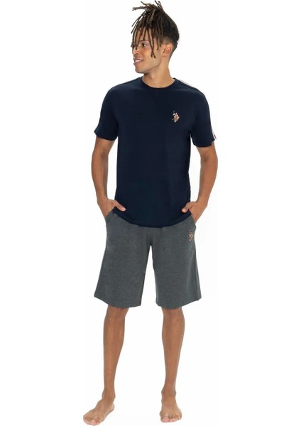 Erkek Yuvarlak Yaka Pijama Şort Takım