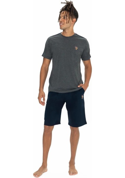 Erkek Yuvarlak Yaka Pijama Şort Takım