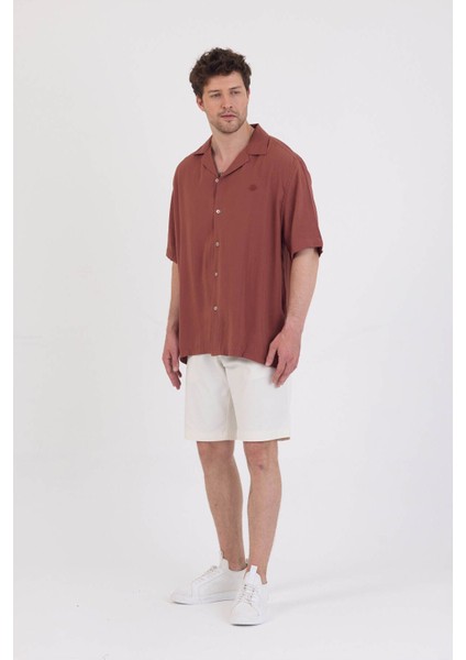 Oversize Modal Kısa Kol Gömlek
