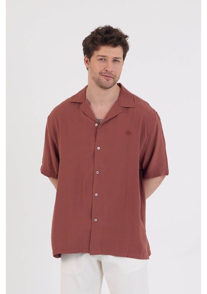 Oversize Modal Kısa Kol Gömlek