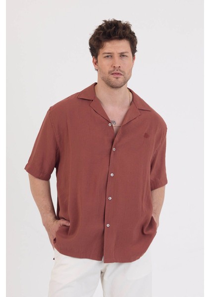 Oversize Modal Kısa Kol Gömlek
