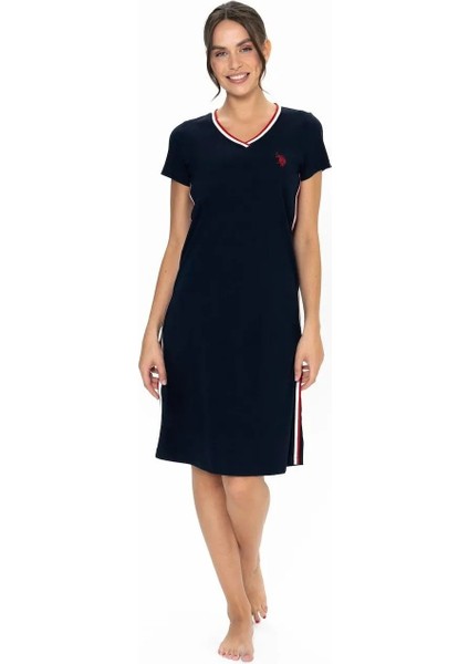 Kadın V Yaka Kısa Kollu Gecelik