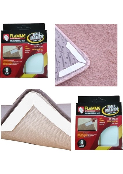 Flamme Halı Kaydırmaz Pedler 8 Adet