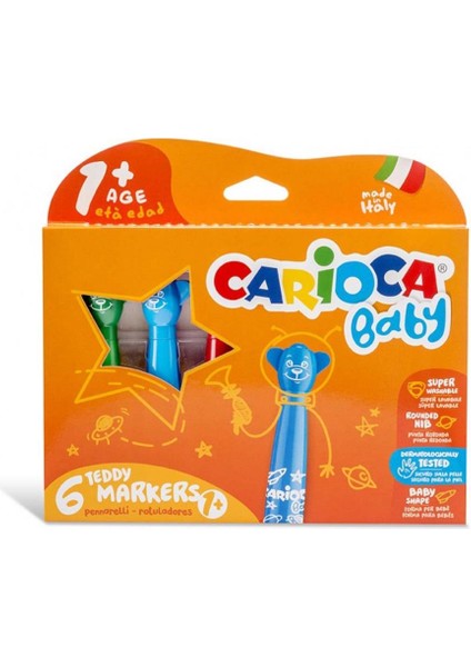 Carioca Teddy Jumbo Keçeli Boya Kalemi 6'lı