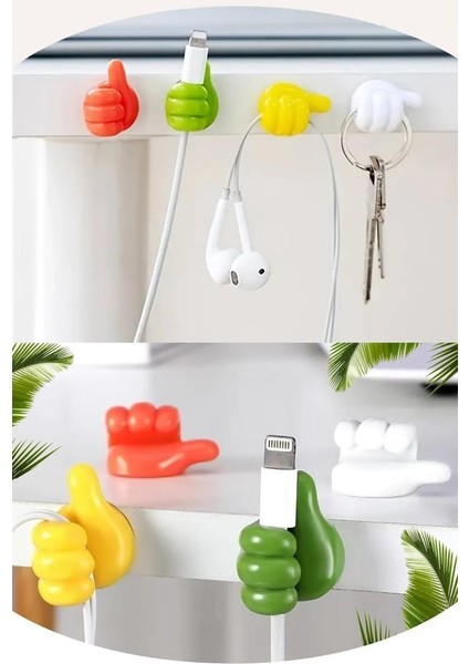 20 Adet El Desenli Fiş Askısı Kablo Tutucu Kablo Düzenleyici Şarj Aleti Tutucu