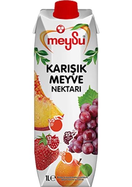 Meyve Nektarı 1 Lt x 4 Adet (Guava, Ananas, Mango, Karışık Meyve) Tek Ebat