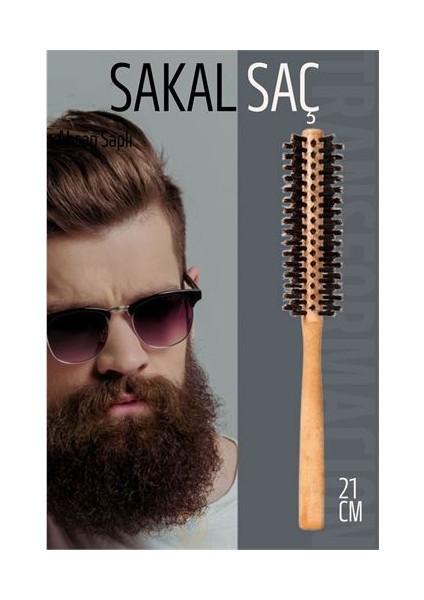 Sakal Fırçası Saç Fırçası ve Fön Fırçası Ahşap Saplı