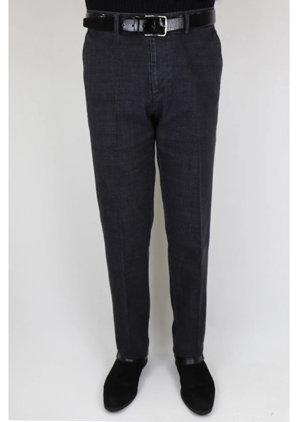 Fistan Store Erkek Rahat Kalıp Yandan Cepli Boru Paça Büyük Beden Kışlık Keten Pantolon