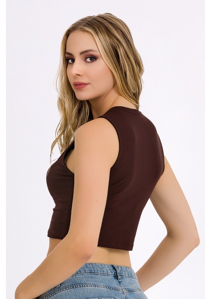 Kadın Likralı Kolsuz Crop fiyatları
