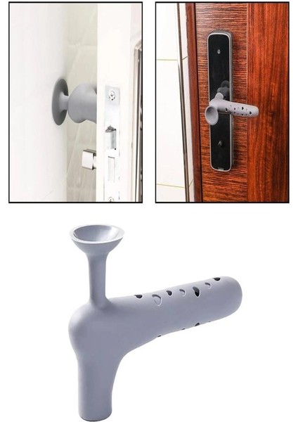 2 Adet Gri Renk Silikon Kapı Kolu Stoperi Pencere Tutucu Stoper Duvar Koruyucu fiyatları