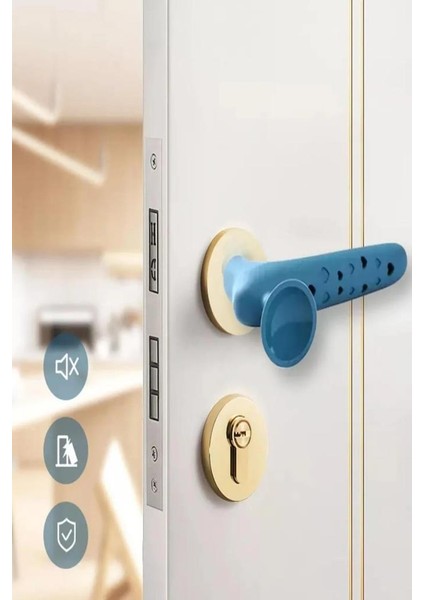 2 Adet Gri Renk Silikon Kapı Kolu Stoperi Pencere Tutucu Stoper Duvar Koruyucu