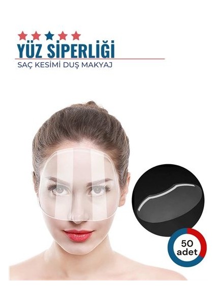 50 Adet Saç Kesimi Duş Makyaj Yüz Koruma Siperliği