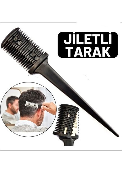 Jiletli Kırık Saç Sakal Düzletme İnceltme Tarağı