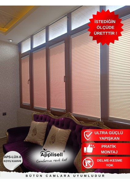 Pvc Cam Perdesi – Yapışkanlı Plise Perde | kolay montaj