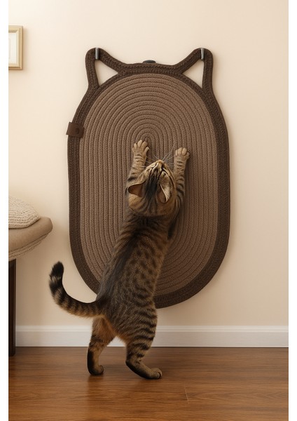 Mikopet Dekoratif Kedi Kulaklı Tırmalama Paspası