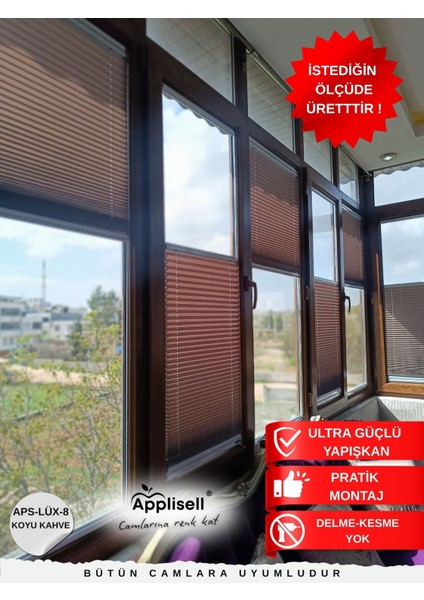 Pvc Cam Perdesi – Yapışkanlı Plise Perde | kolay montaj