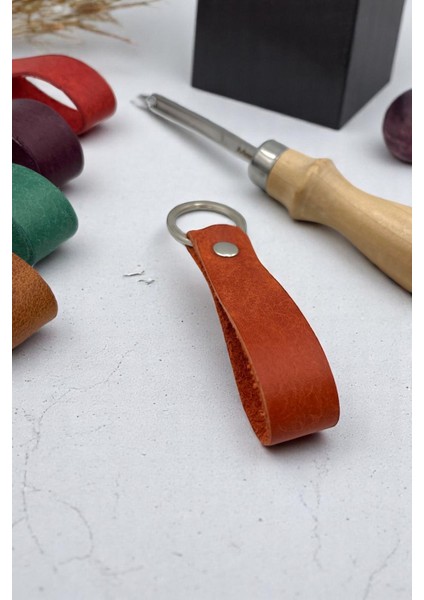 Hakiki Deri Artisan Series Anahtarlık Orange - Özelleştirilebilir modelleri
