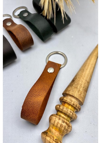 8'li Hakiki Deri Artisan Series Anahtarlık Camel - Özelleştirilebilir modelleri