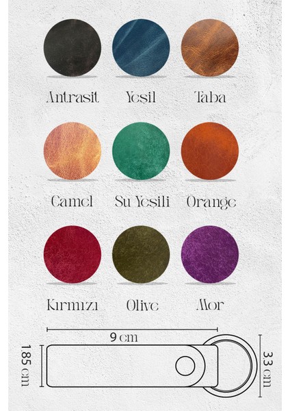 8'li Hakiki Deri Artisan Series Anahtarlık Camel - Özelleştirilebilir fırsatları