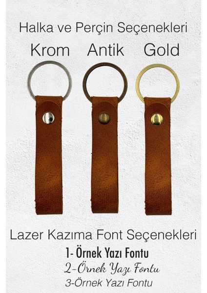 8'li Hakiki Deri Artisan Series Anahtarlık Camel - Özelleştirilebilir indirimleri