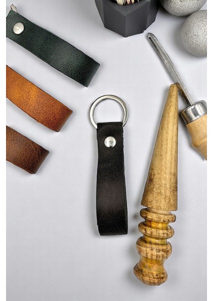 Hakiki Deri Artisan Series Anahtarlık Antrasit - Özelleştirilebilir fiyatları