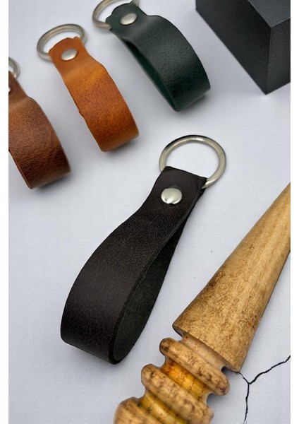 Hakiki Deri Artisan Series Anahtarlık Antrasit - Özelleştirilebilir modelleri