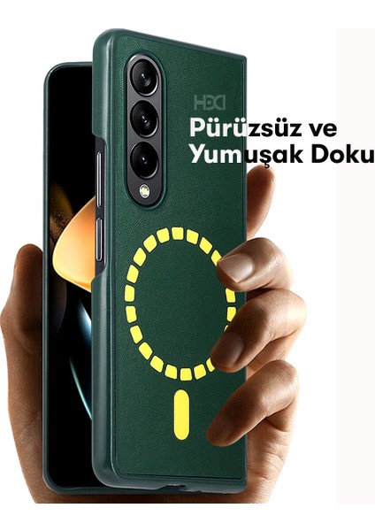 Samsung Galaxy Z Fold 4 Kılıf HBC-156 Forum Magneticsafe Kapak - Koyu Yeşil Inslm