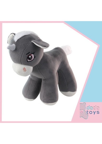 Unicorn Boynuzlu Ponny At Peluş Uyku Arkadaşi 34 cm Antrasit Inslm