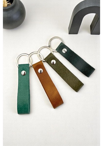 4'lü Hakiki Deri Artisan Series Anahtarlık Mix - Özelleştirilebilir