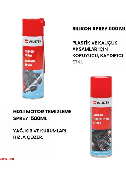 Profesyonel Araç Bakım Seti – 6'lı Paket | Yağlama, Temizlik ve Koruma Sprey Seti