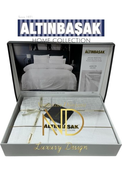 Jakarlı Saten Çift Kişilik Nevresim Takımı Adelya Arcane