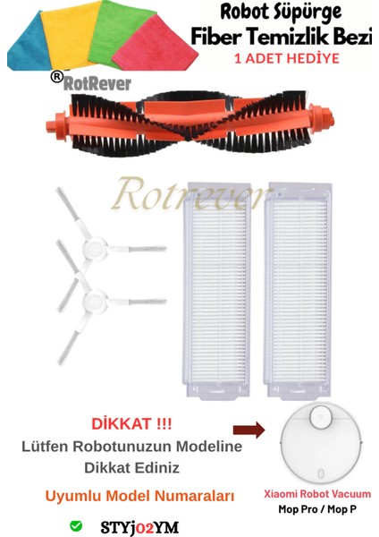 Xiaomi Mi Robot Vacuum Mop Pro,Vacuum Mop P Model Numarası Stytj02ym Uyumlu Yenileme Yedek Set