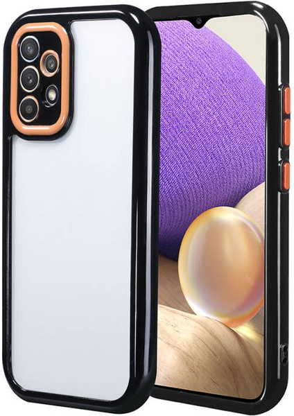 Samsung Galaxy A32 4g Kılıf Kamera Korumalı Renkli Kenar ve Çerçeve Tasarımlı Vitamin Kapak