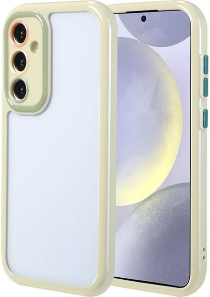 Samsung Galaxy S24 Kılıf Kamera Korumalı Renkli Kenar ve Çerçeve Tasarımlı Vitamin Kapak