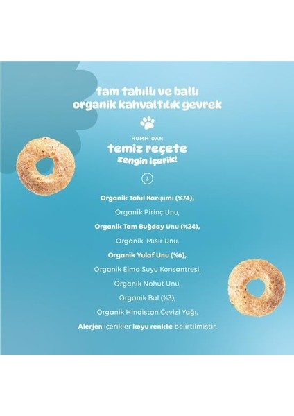 Humm Organik Tam Tahıllı ve Ballı Kahvaltılık Gevrek 80 gr