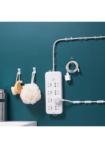 40 Adet Kablo Kanalı Düzenleyici Sabitleyici Klips Duvar Fayans Cam Kablo Tutucu Yapışkanlı Klips