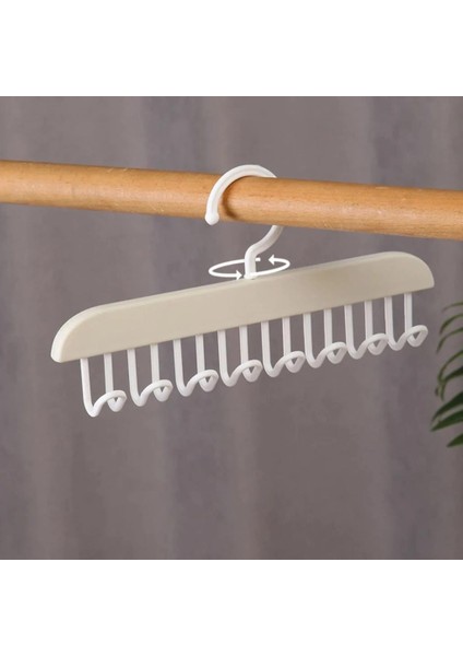 3 Adet 8 Kancalı Plastik Yapışkanlı Askı Dolap Banyo Takı Askısı Organizer