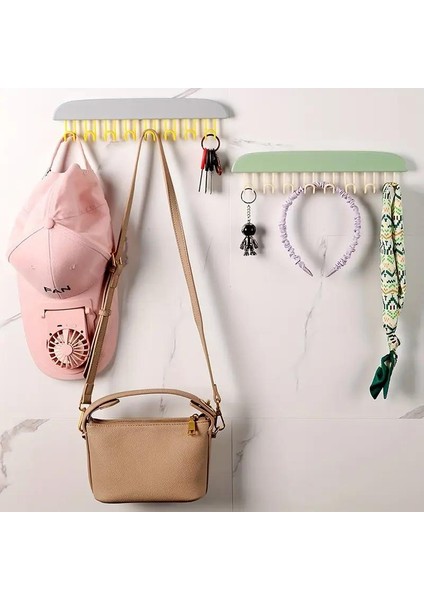 3 Adet 8 Kancalı Plastik Yapışkanlı Askı Dolap Banyo Takı Askısı Organizer fiyatları