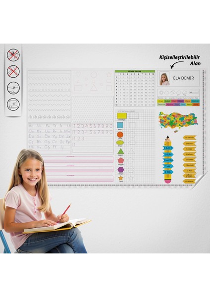 Statik Kağıt 1. Sınıf 13 Etkinlik Hepsi Bir Arada 100 cm x 150 cm Dpmah