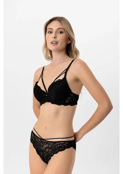 Soft Push Up Kaplı Dantelli Sütyen Takım