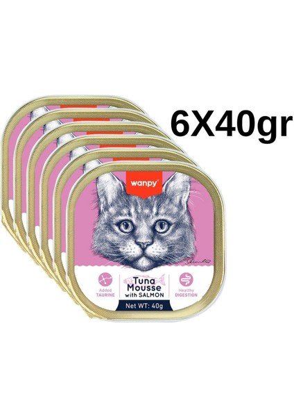 Kedi 40G 6'lı Ton Balıklı & Somonlu Alutray Yaş Mama