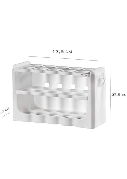 30 Bölmeli Yumurtalık - 3 Katlı Yumurta Kutusu - 10 x 27,5 x 17,5 cm - Buzdolabı Organizeri - Yumurta Saklama Kabı