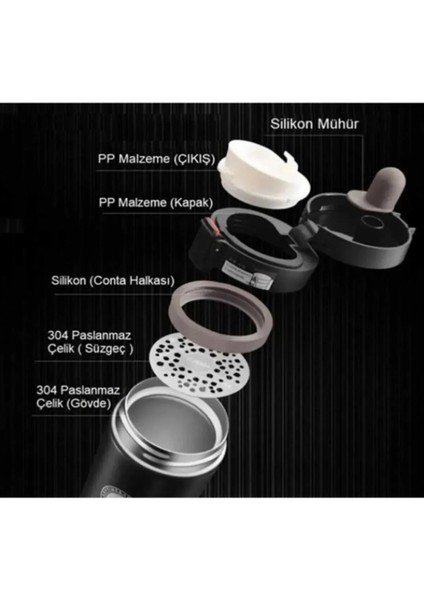 Güvenlik Kilitli, Sızdırmaz, Paslanmaz Çelik Filtreli Kişisel Termos – Çay, Kahve Için fırsatları