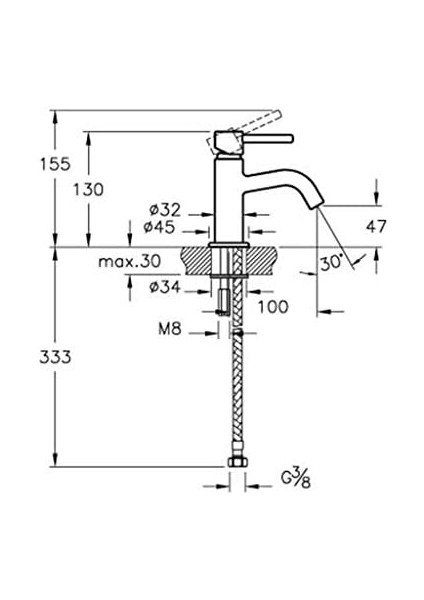 Minimax S A41579 Lavabo Musluğu, Krom
