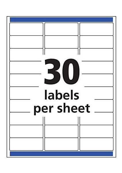 Mat Buzlu Şeffaf Etiket Lazer Yazıcı Için, 1" x 2-5/8", 300 Etiket (15660)