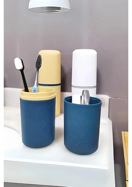 2 Adet Çok Amaçlı Seyahat Tipi Diş Macun ve Fırçası Kabı Pratik Saklama Kabı Renkli Organizer modelleri