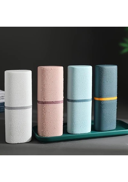 2 Adet Çok Amaçlı Seyahat Tipi Diş Macun ve Fırçası Kabı Pratik Saklama Kabı Renkli Organizer