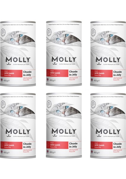 Kuzu Etli Jöleli Kedi Konservesi 400 Gr. x 6 Adet